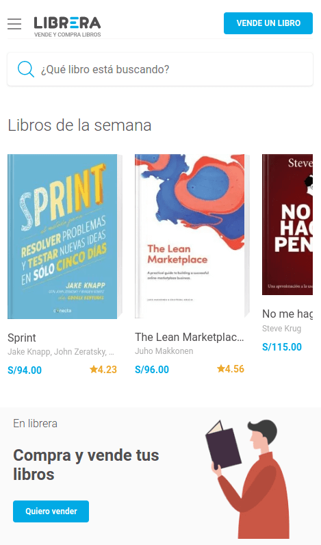 captura de pantalla de librera.pe
